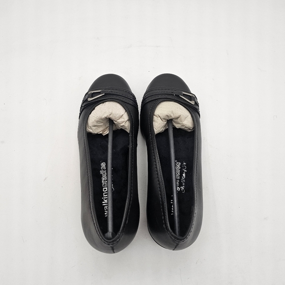 NIB Walking Cradle Flynn Black Leather Slip On Ballet Flats Shoes Size 5 - Picture 7 of 13